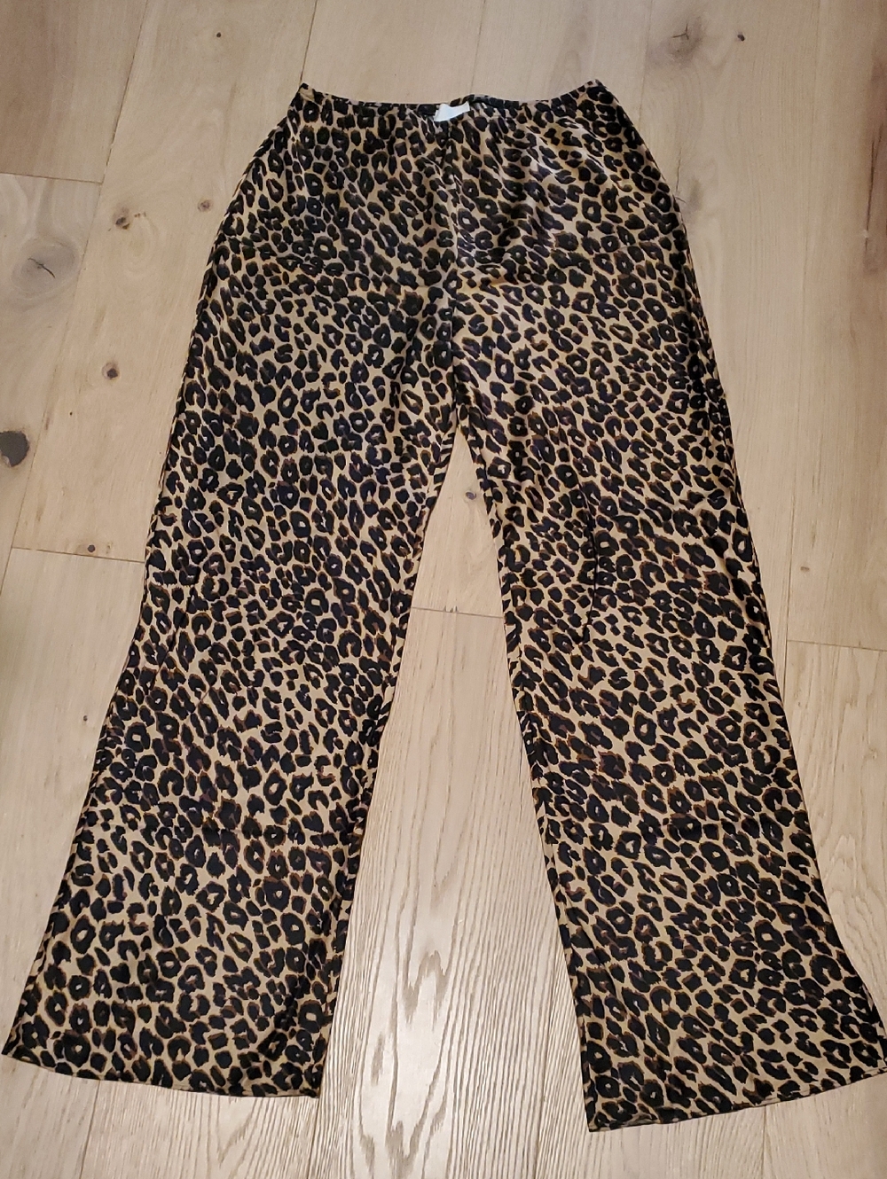 Reformation Gale Satin Mid Rise Pant In Leopard Print Size M